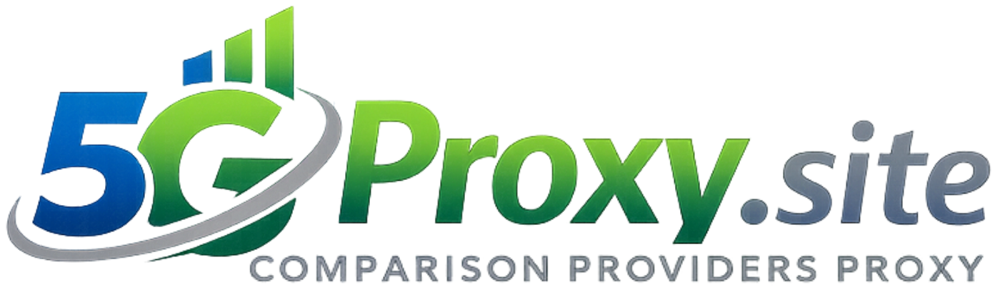 Professional 5GProxy.site logo for proxy comparison platform featuring modern 5G network icon, proxy provider rankings, residential proxies, mobile proxies, datacenter proxies, web scraping solutions, and secure internet connectivity.